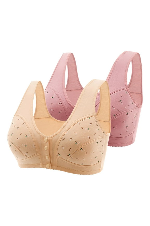 3 Pack Daisy Bra for Seniors, Front Snap Closure Bras, Front Snaps Daisy Bras for Older Women