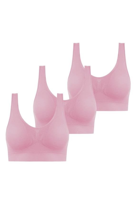 3 Pack Womans Wireless Breathable Gathering Sports Bra Traceless Comfortable No Steel Ring Vest Everyday Sleep Bras