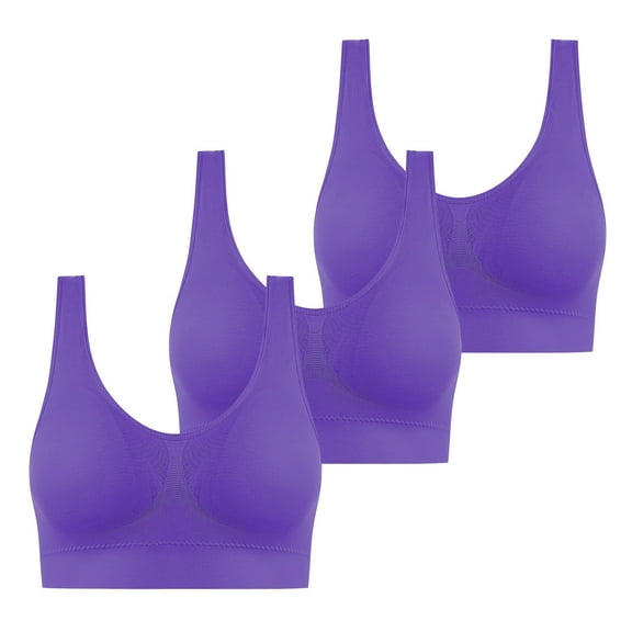 SCSAlgin 3 Pack Womans Wireless Breathable Gathering Sports Bra Traceless Comfortable No Steel Ring Vest Everyday Sleep Bras