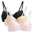 thumbnail image 1 of SCSAlgin 3PC Women's Sexy Lace Bra Sheer Balconette Underwire Unlined Everyday Bras Lingerie, 1 of 2