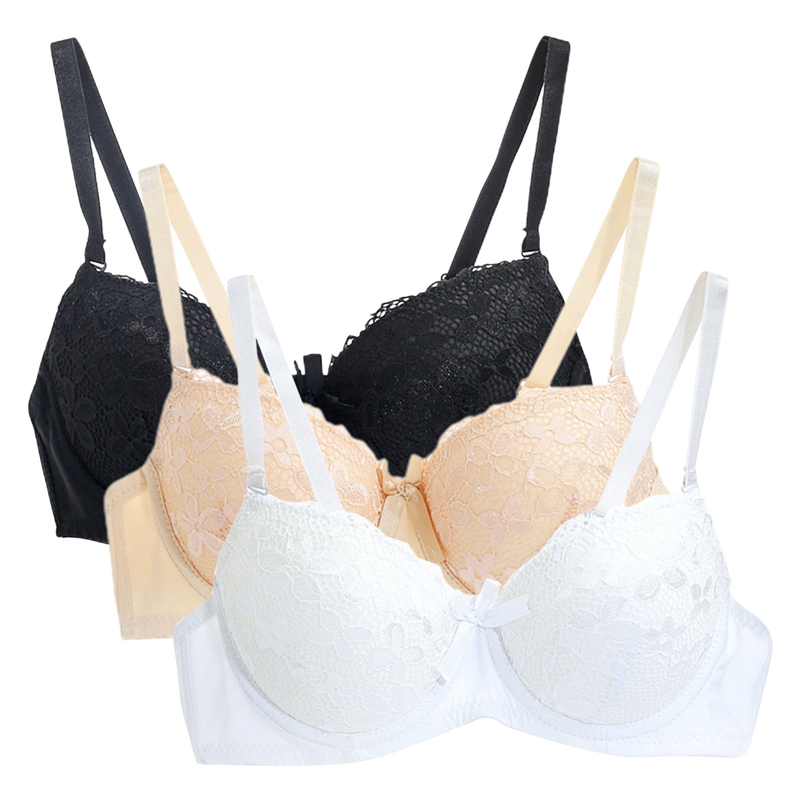 SCSAlgin 3PC Women's Sexy Lace Bra Sheer Balconette Underwire Unlined ...