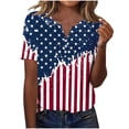 thumbnail image 1 of SCSAlgin 4th of July Shirts for Women Freedom T-Shirt American Flag Graphic Tees Patriotic Crewneck Short Sleeve Tops, 1 of 6