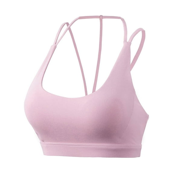 SCSAlgin Adjustable Strappy Sports Bras for Women Cute Crisscross Bra Wirefree Padded Top for Workout Yoga Daily