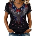 thumbnail image 1 of SCSAlgin American Flag Shirts for Women 4th of July Tops USA Print T Shirt Casual Short Sleeve American Proud T-Shirt Tops, 1 of 4