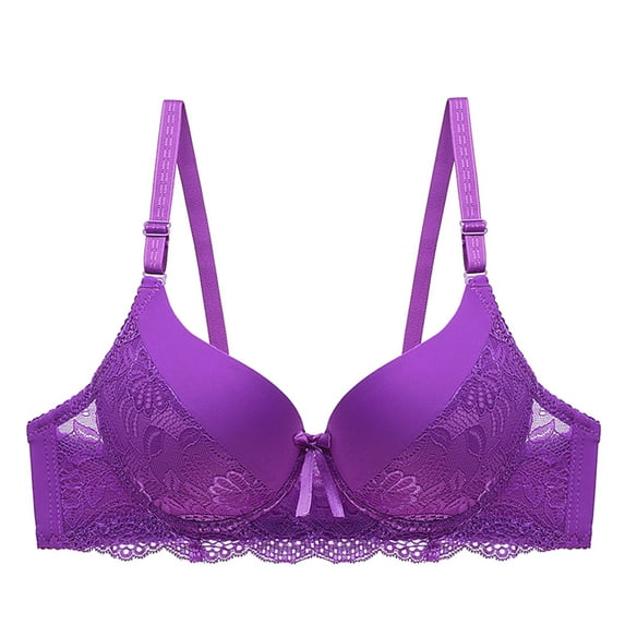 SCSAlgin Bralettes for Women Full Coverage Lace Bra Breathable Underwear Comfortable Bra Soft Push Up Adjustable Strap Bra