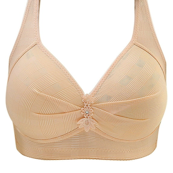 SCSAlgin Bras for Womens Lace Comfort Wireless Full Coverage Bra Push Up Mesh Breathable Plus Size Sleep Bra