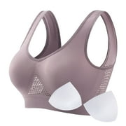 SCSAlgin Breathable Sports Padding Bras for Women no Underwire Wireless Bras for Large Breasted Women Liftup Bra