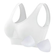 SCSAlgin Breathable Sports Padding Bras for Women no Underwire Wireless Bras for Large Breasted Women Liftup Bra