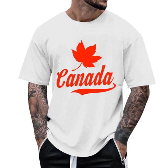 SCSAlgin Canadian Flag T-Shirt Canada Pride Maple Leaf Graphic Tee for Men Women