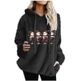 thumbnail image 1 of SCSAlgin Christmas Women's Sweatshirt Sherpa Fleece Hoodie Oversized Pullover Fuzzy Pajama Tops, 1 of 3