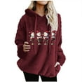 thumbnail image 1 of SCSAlgin Christmas Women's Sweatshirt Sherpa Fleece Hoodie Oversized Pullover Fuzzy Pajama Tops, 1 of 3