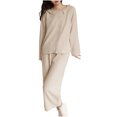 thumbnail image 1 of SCSAlgin Cotton Pajamas for Women Soft Button Up Short Sleeve Shirt & Long Pants Pjs Set Comfy Loungewear, 1 of 7