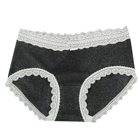 SCSAlgin Cotton Underwear for Women High Waisted Womens Underwear Pack Sexy Lace Edge Bikini Cheeky Panties Brief