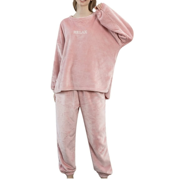 SCSAlgin Couples Matching Pajamas Sets Velvet PJs Set for Men and Women Velour Long Sleeve Sleepwear