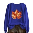 thumbnail image 1 of SCSAlgin Crewneck Sweatshirt for Women Fall Leaf Graphic Sweatshirts Vacation Long Sleeve Drop Shoulder Pullover, 1 of 5