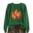 thumbnail image 1 of SCSAlgin Crewneck Sweatshirt for Women Fall Leaf Graphic Sweatshirts Vacation Long Sleeve Drop Shoulder Pullover, 1 of 5