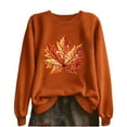 thumbnail image 1 of SCSAlgin Crewneck Sweatshirt for Women Fall Leaf Graphic Sweatshirts Vacation Long Sleeve Drop Shoulder Pullover, 1 of 5