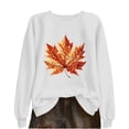 thumbnail image 1 of SCSAlgin Crewneck Sweatshirt for Women Fall Leaf Graphic Sweatshirts Vacation Long Sleeve Drop Shoulder Pullover, 1 of 5