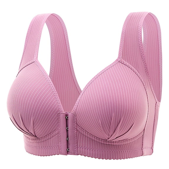 SCSAlgin Daisy Wireless Bras for Older Women Causal Front Closure Push Up Bras Full Coverage Comfortable Plus Size Bras