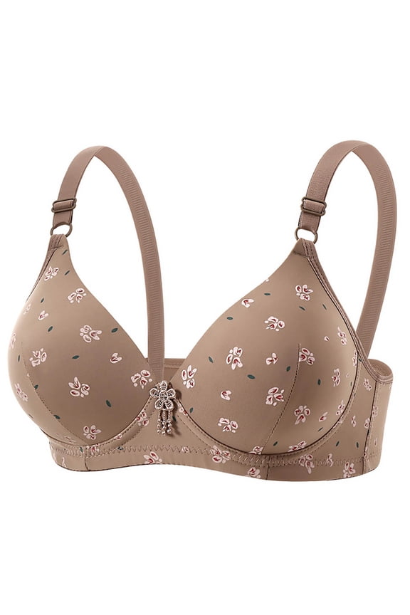 Everyday Bra for Women Full Coverage Compression Bra No Underwire Unlined Bras Lightly Padded Bras