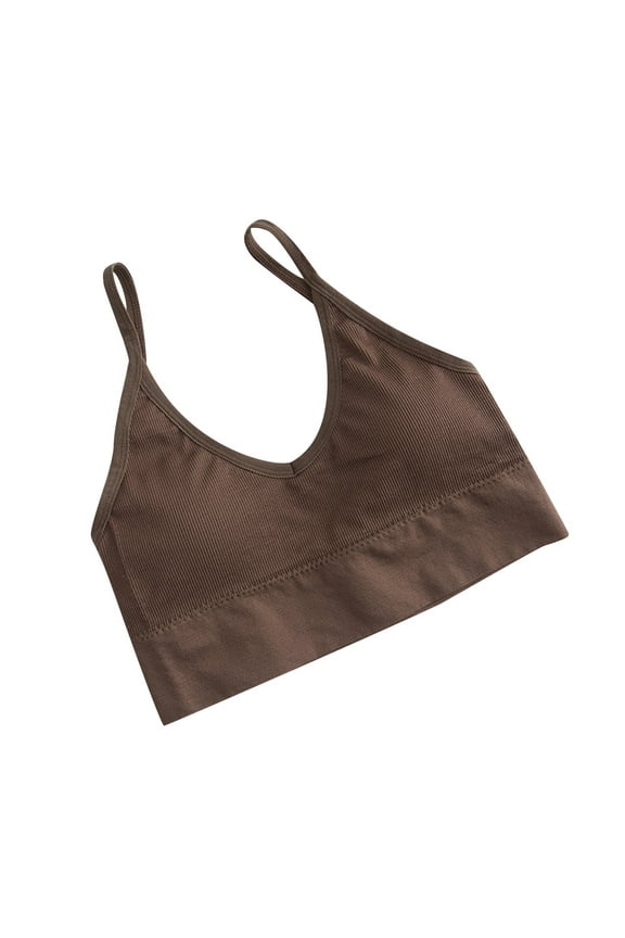 Everyday Bras for Women Wireless Spaghetti Strap Bralette Breathable Cami Bandeau Bras Summer Tank Camisole Crop Top