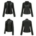 thumbnail image 1 of SCSAlgin Faux Leather Jacket Women Jacket Women's Belted Motorcycle Jacket, 1 of 3