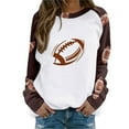 thumbnail image 1 of SCSAlgin Football Shirts for Women Long Sleeve Game Day Sweatshirts Football Mom Pullover Tunic Tops, 1 of 3