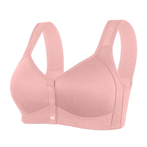 SCSAlgin Front Closure Bras for Women Button Shaping Cup Bralettes Full Coverage Brasieres Wireless Posture Correcting Bra