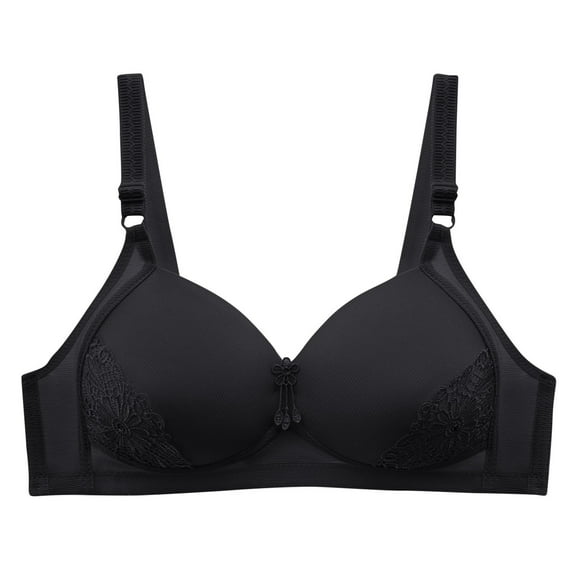 SCSAlgin Front Closure Lace Stretch Ice Silk Unwired Bra Comfort Support Smoothing Shapewear Bra Perfectly Fit Push Up Bra