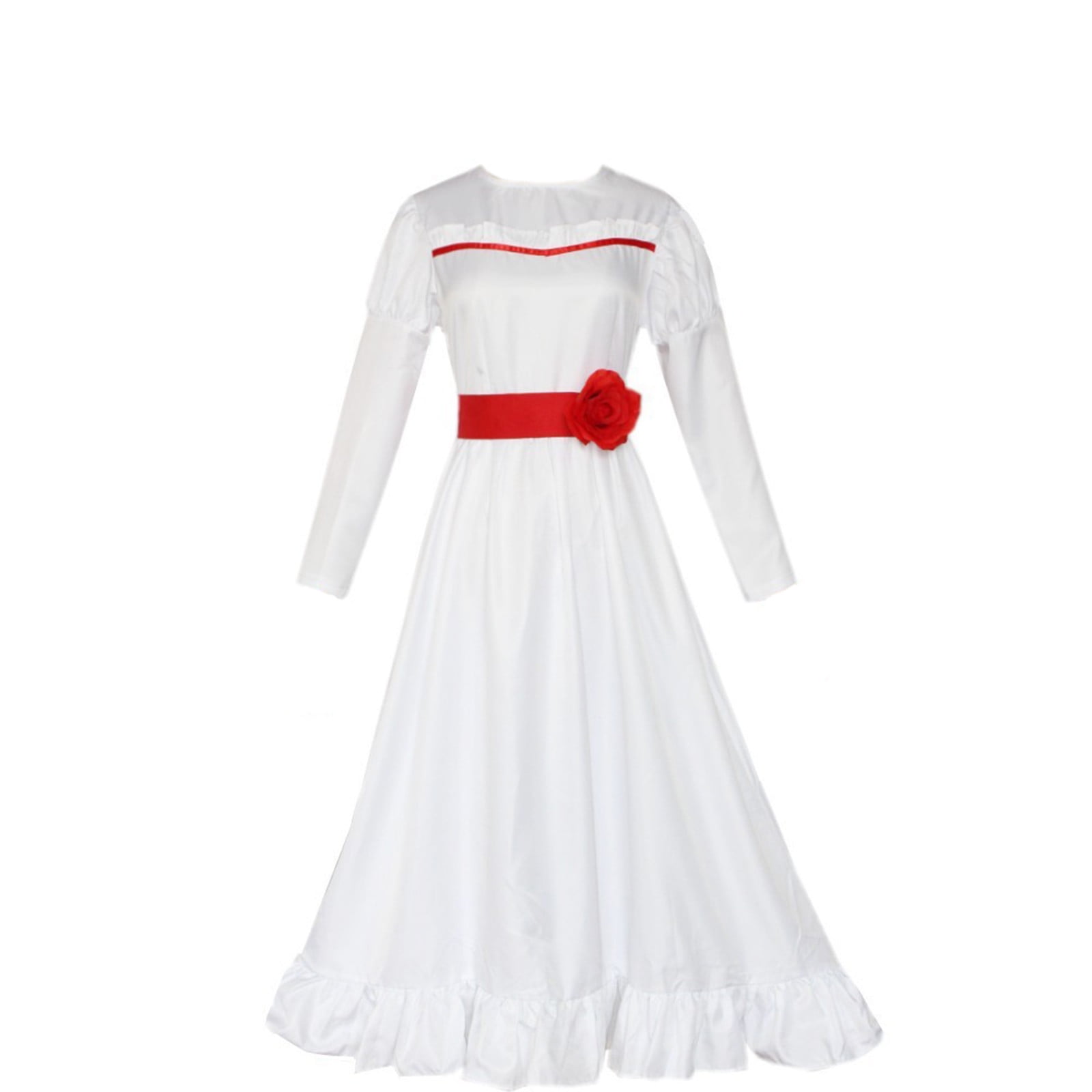 SCSAlgin Halloween Costume Cosplay Long Sleeve Crew Neck Scary White Dress  Women girl Horror Party Long Dress - Walmart.com