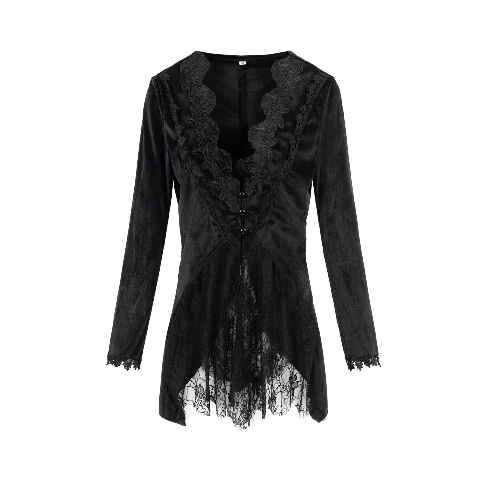 SCSAlgin Halloween Costumes Woman 2024 Gothic Steampunk Coat Lace