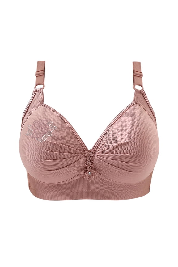 High Impact Sports Bras for Women Elegant Bra with Rhinestone Patterns Full Coverage No Underwire Everyday Bras