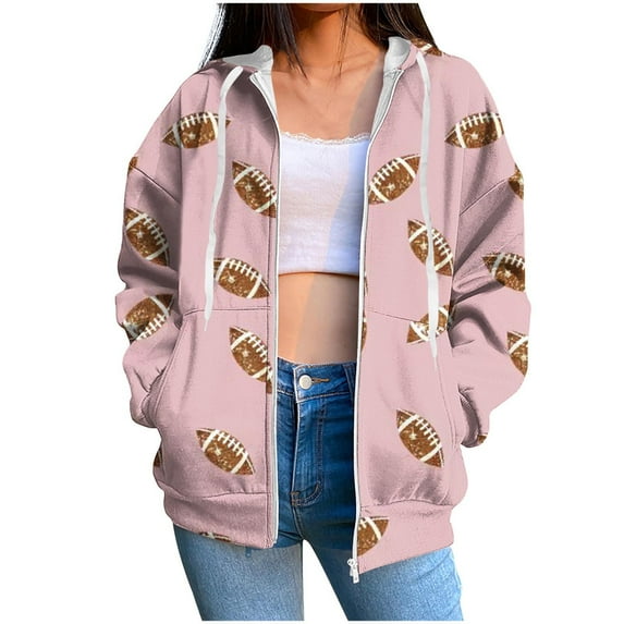 SCSAlgin Hooded Jackets for Women Fleece Lined Oversized Sweatshirt Hoodies Full Zip Up Long Sleeve Fashion Aesthetic Outwear