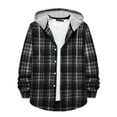 thumbnail image 1 of SCSAlgin Hoodies for Men Fashion Long Sleeve Plaid Button Shirts Jacket With Hood Casual Stylish Drawstring Sweatshirts 2024, 1 of 5