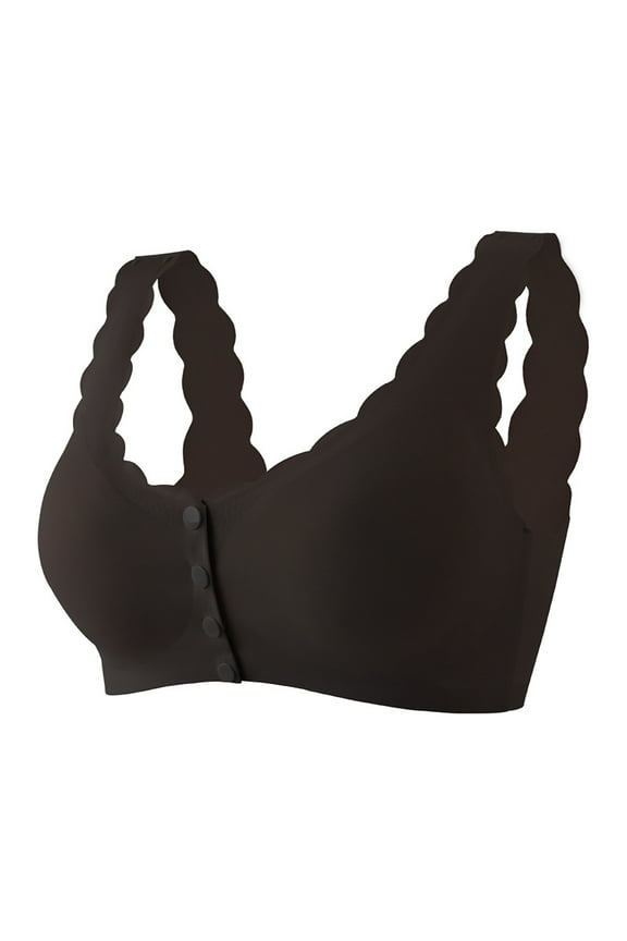 Ice Silk Front Closure Bra Large Size Wireless Comfort Bralette Seamless Tank Top Style Underwear for Women