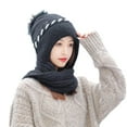 thumbnail image 1 of SCSAlgin Integrated Ear Protection Windproof Scarf Winter Warm Knitted Hat Scarf, 1 of 2