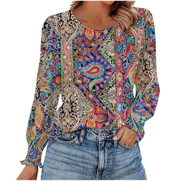 SCSAlgin Long Sleeve Shirts for Women Business Casual Tops Dressy Blouses with Smocked Cuffs