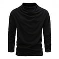 thumbnail image 1 of SCSAlgin Men Casual Slim Fit Lightweight Long Sleeve Pullover Top Turtleneck T-Shirt with Pokets, 1 of 7