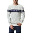 SCSAlgin Men's Casual Slim Fit Sweater Knitted Pullover Aztec Pattern