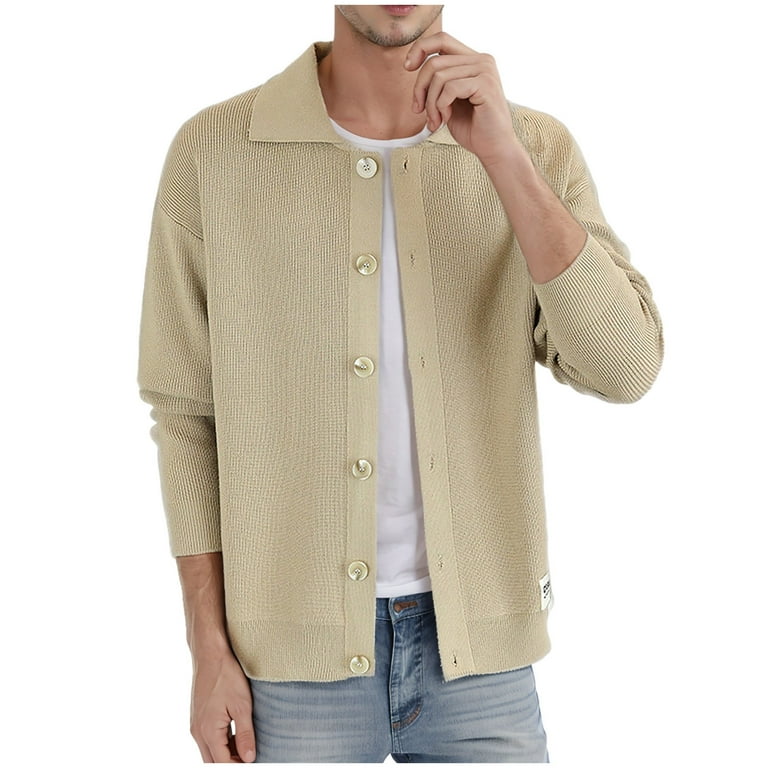Crew neck cardigan mens hotsell
