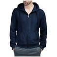 thumbnail image 1 of SCSAlgin Men's Full Zip Hooded Cardigan Sweater Slim Fit Cable Knitted Zip Up Sweater with Pockets, 1 of 7