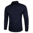 thumbnail image 1 of SCSAlgin Men's Long Sleeve Dress Shirt Solid Color Slim Fit Casual Business Formal Button Up Shirts, 1 of 3