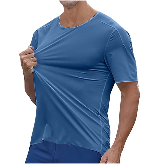 SCSAlgin Men's Short Sleeve UPF 50+ T-Shirt Swim Quick Dry Rash Guard Athletic Surf Shirts Performance Water Shirts