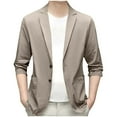 thumbnail image 1 of SCSAlgin Men's Slim Fit Casual Solid Color One Button Blazer Jacket, 1 of 3