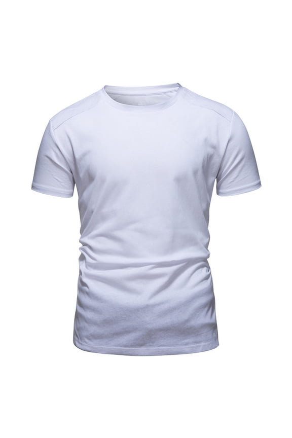 Mens Casual Slim Fit Short Sleeve T-Shirts Soft Lightweight Crew-Neck Size S to 2XL