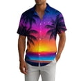thumbnail image 1 of SCSAlgin Mens Hawaiian Shirt, Short Sleeves Button Down Beach Clothing, Summer Flamingos Casual Aloha Floral Shirts, 1 of 5