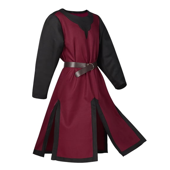 SCSAlgin Mens Medieval Costume Renaissance Templar Tunic Viking Knight Pirate Vintage Warrior Halloween LARP Tops