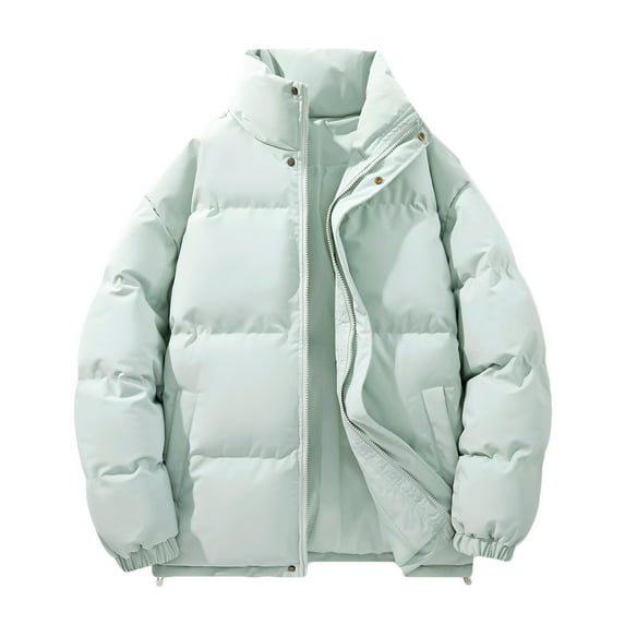 SCSAlgin Mens Puffer Jacket Winter Warm Lightweight Puffy Coats Waterproof Long Sleeve Zip Up Quilted Parka Jackets