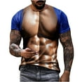 thumbnail image 1 of SCSAlgin Muscle Tee Shirts for Men Funny T-Shirt with Abdominal Muscle 3D Printed Graphics, 1 of 5