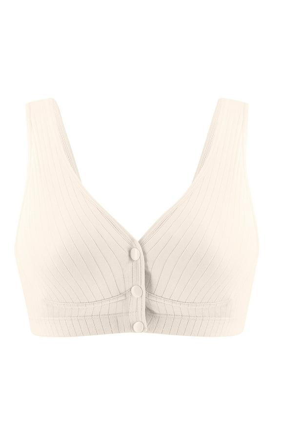 Nursing Bras for Breastfeeding Cotton Wireless Maternity Bra Seamless Support Front Snap Padded Bralettes